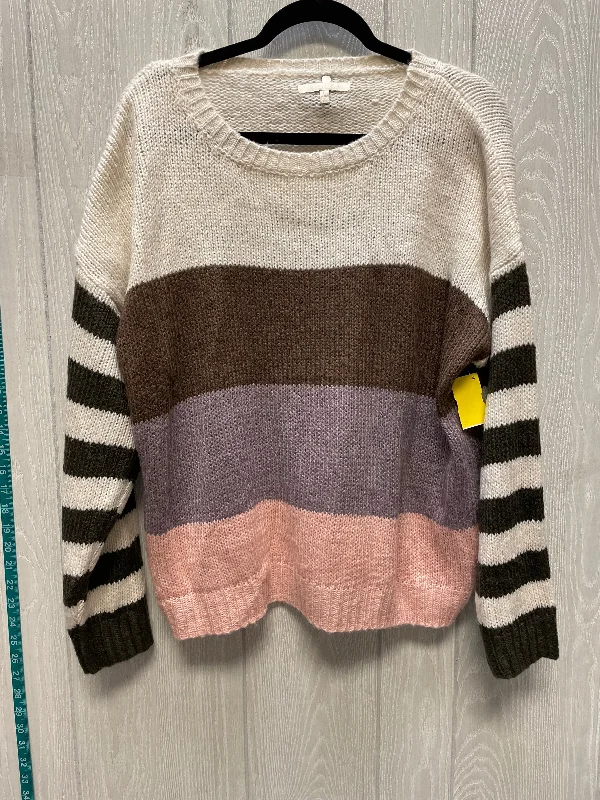 Sweater By Clothes Mentor In Striped Pattern, Size: L