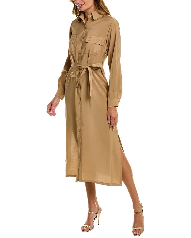 Max Studio Tab Sleeve Midi Shirtdress