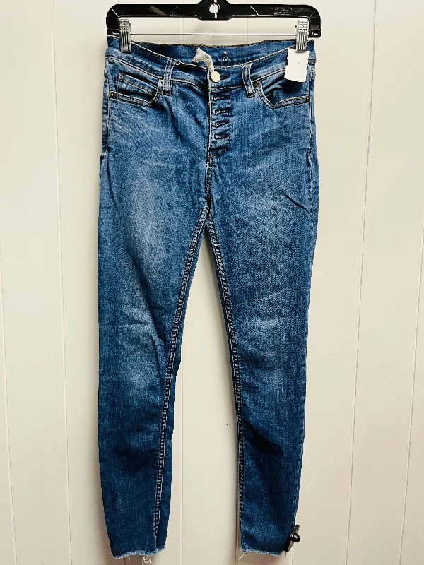 Jeans Skinny By Free People In Blue Denim, Size: 6