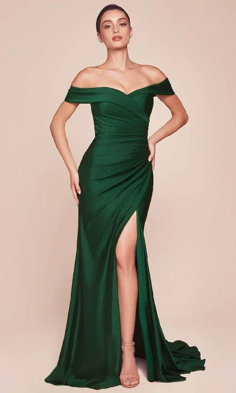 Ladivine CD790 - Draped Sleeve Prom Dress