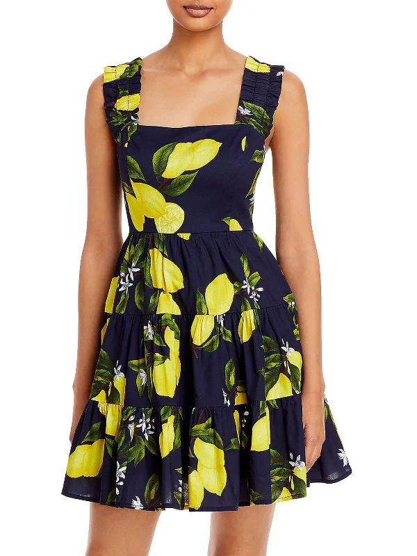 Womens Mini Print Fit & Flare Dress