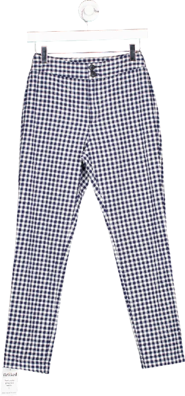 Seen Worn Kept Blue and White Gingham Check Trousers UK 8