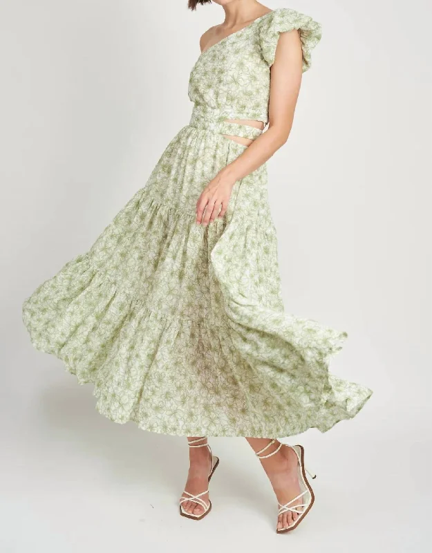 Jemma Maxi Dress In Moss Green