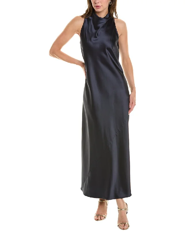 Anne Klein Cowl Neck Satin Midi Dress