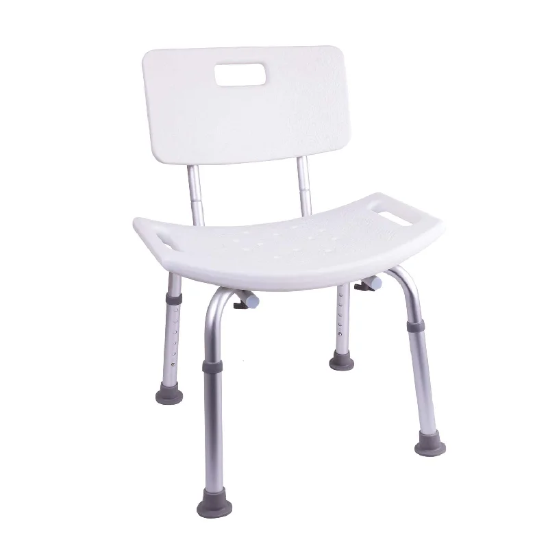 ProBasics Shower Chair With or Without Back, White (Case of 4 or 2)