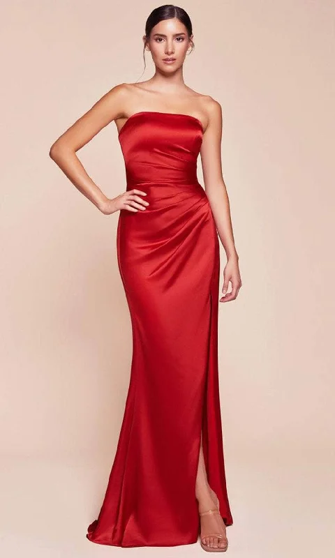 Ladivine 7451 - Straight-Across Long Gown with Slit