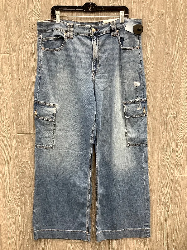 Jeans Wide Leg By American Eagle In Blue Denim, Size: 18