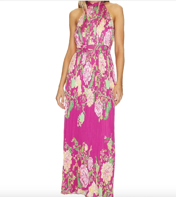 Chloe Long Dress In Fuchsia Pink