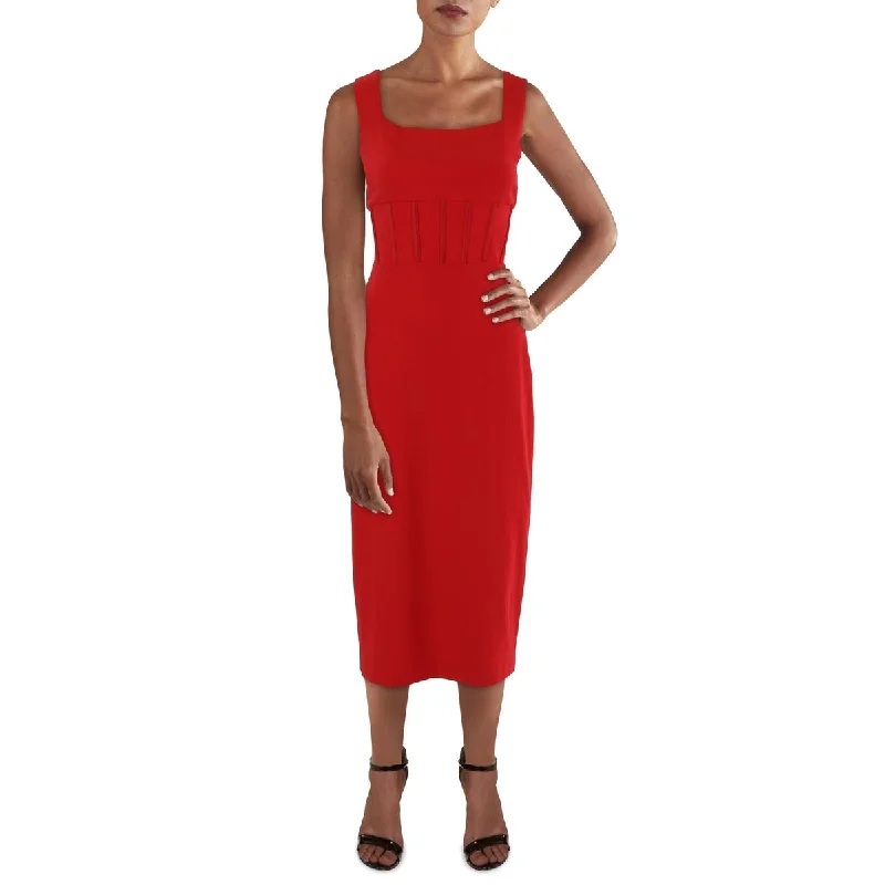 Womens Corset Midi Sheath Dress