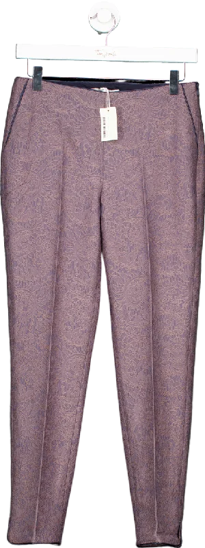 Boden Mauve Jacquard Trousers UK 8P