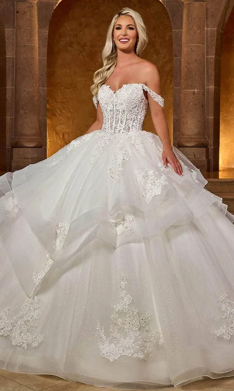 Rachel Allan RB6142 - Off-Shoulder Embroidered Ballgown