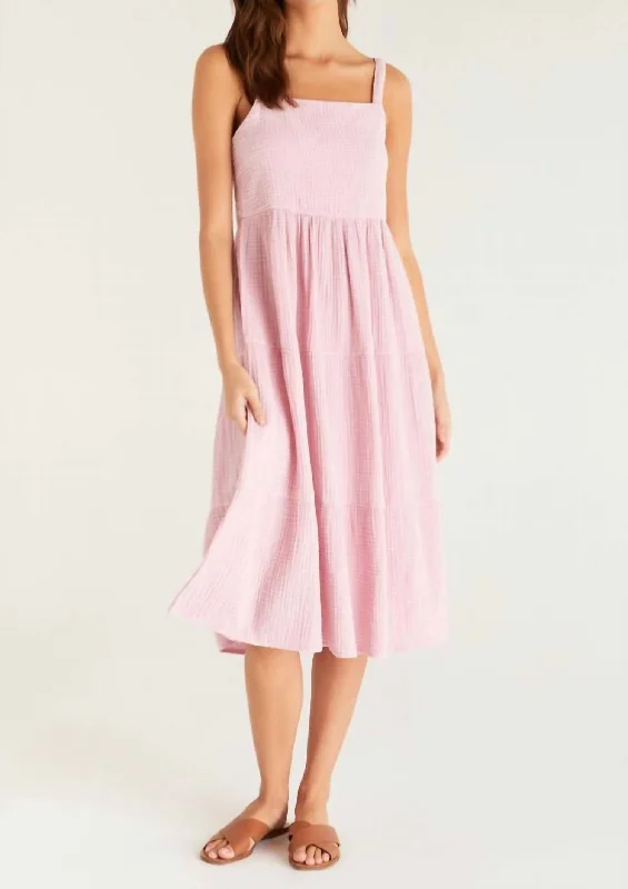 Analise Midi Dress In Bleached Mauve