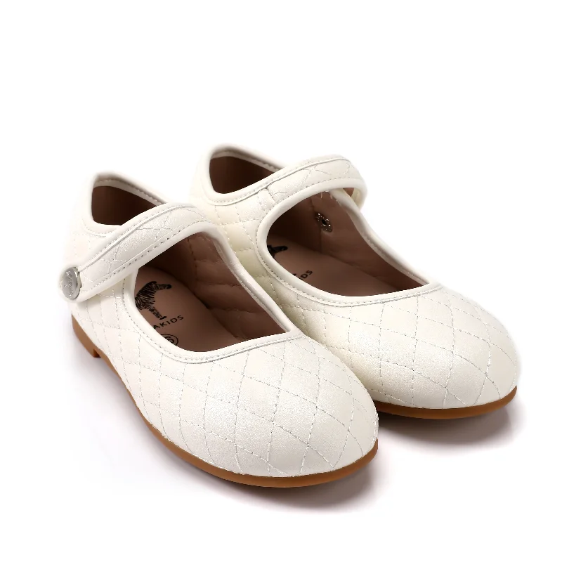 Zeebra Kids Quilted Mary Janes - Cream