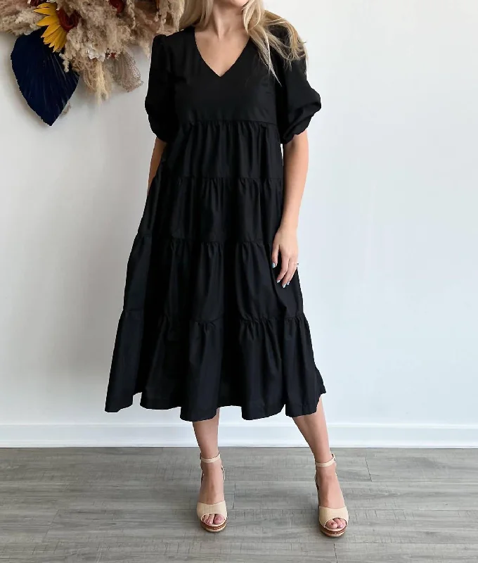 Reagan Midi Dress In Black