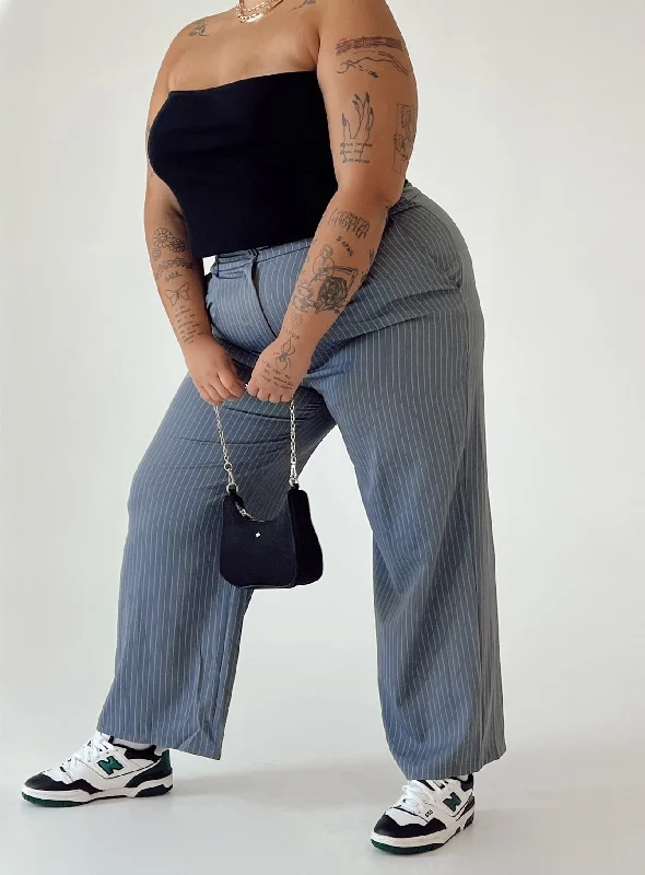 Archer Pants Pinstripe Grey Curve