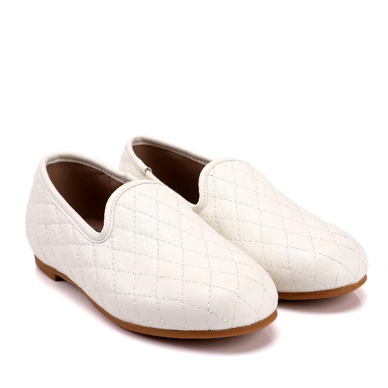 Zeebra Kids Quilted Loafers - Cream