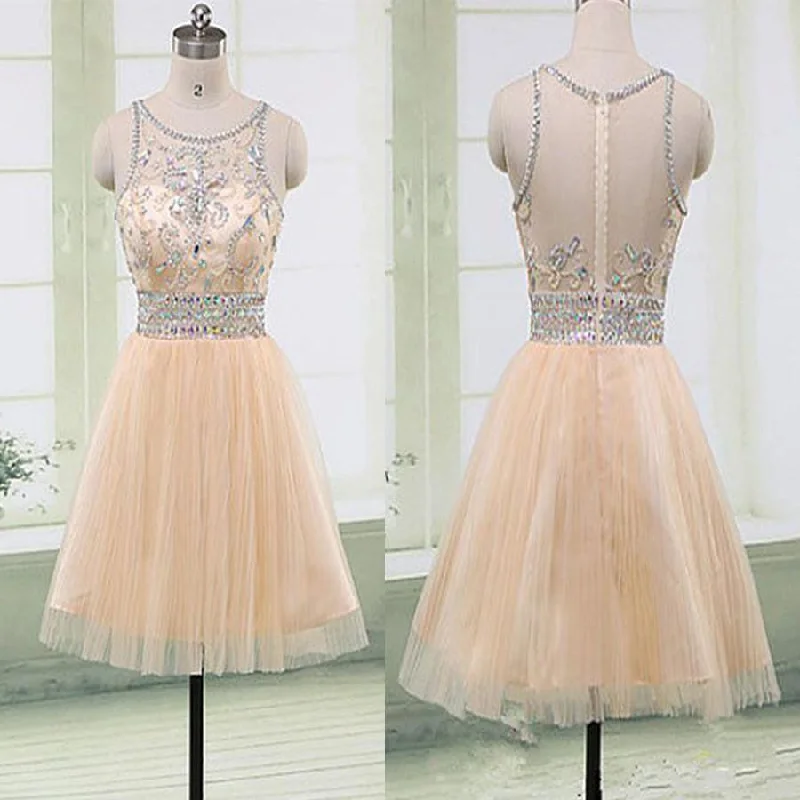 Blush pink Gorgeous beaded elegant fashion cute homecoming prom gown dresses,BD00189