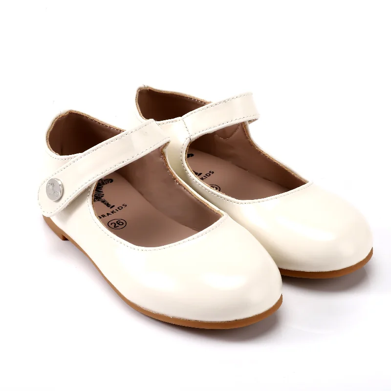 Zeebra Kids Patent Leather Mary Janes - Pearl