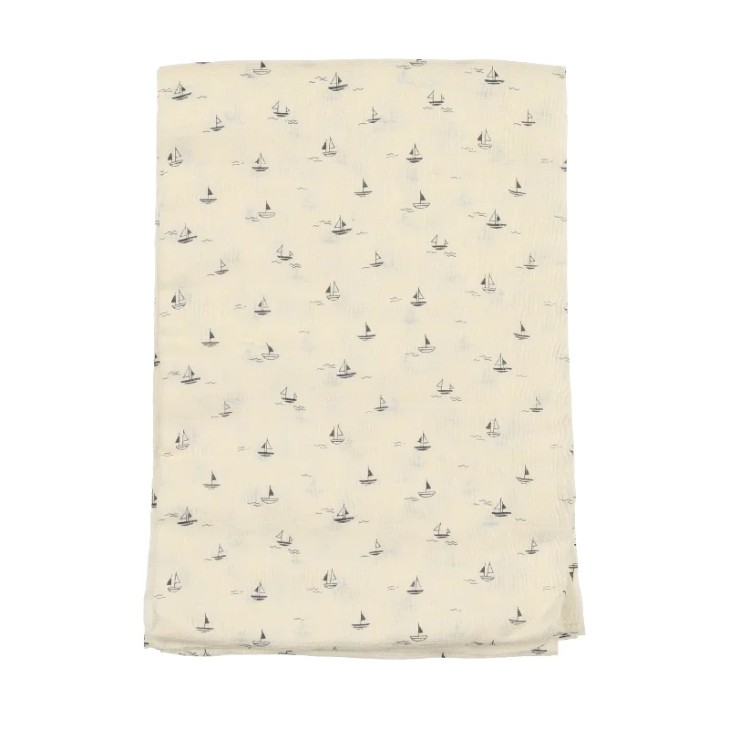 Lilette Nautical Muslin Swaddle - Cream