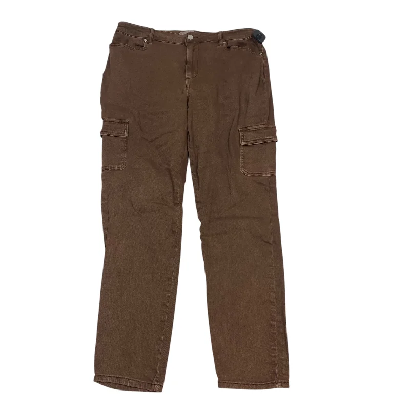 Jeans Straight By Cato In Brown, Size: 14