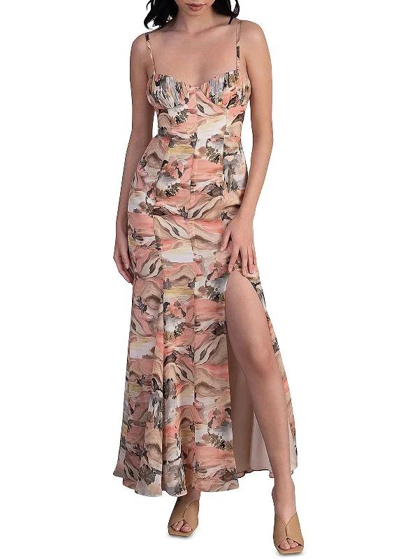 Clementine Womens Printed Long Maxi Dress