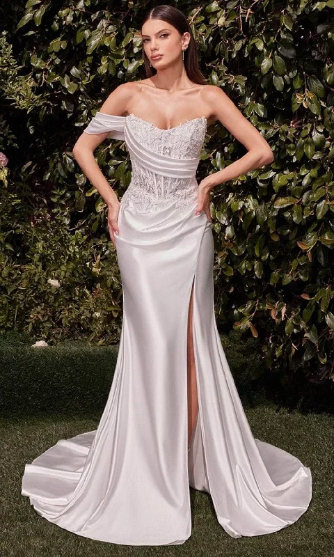 Ladivine Bridal CD804W - Pleated Scoop Bridal Dress