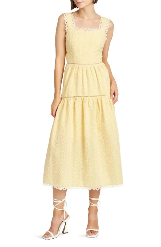 Camryn Midi Dress In Lemon