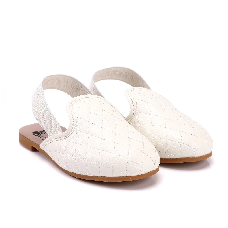 Zeebra Kids Quilted Slingbacks - Cream