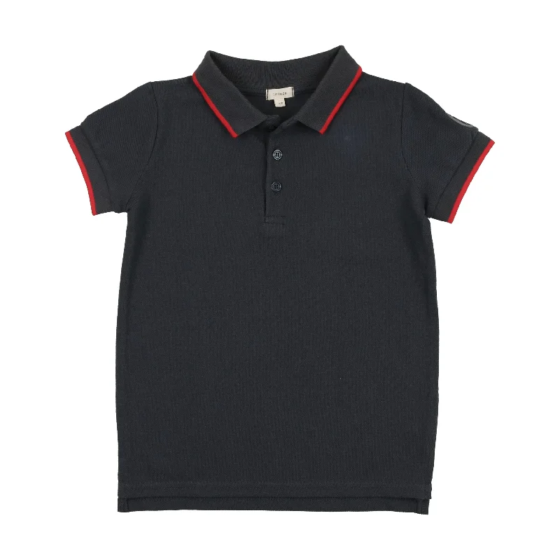 Lil Legs Short Sleeve Polo - Off Navy