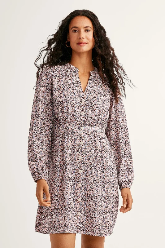 Robe manches longues imprimé - Femme