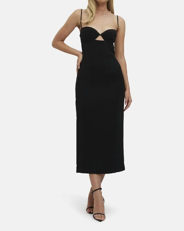 Vienna Midi Dress In Black