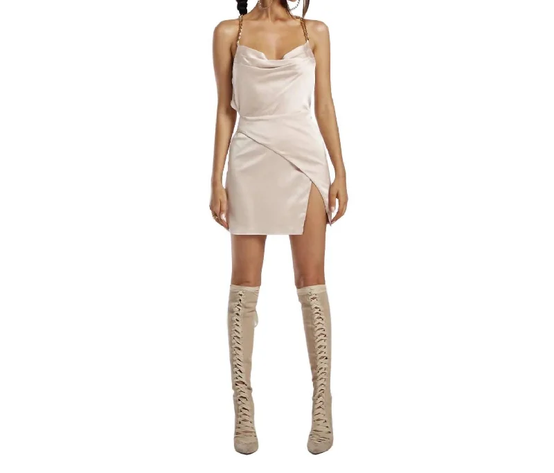 The Dallas Mini Dress In Champagne