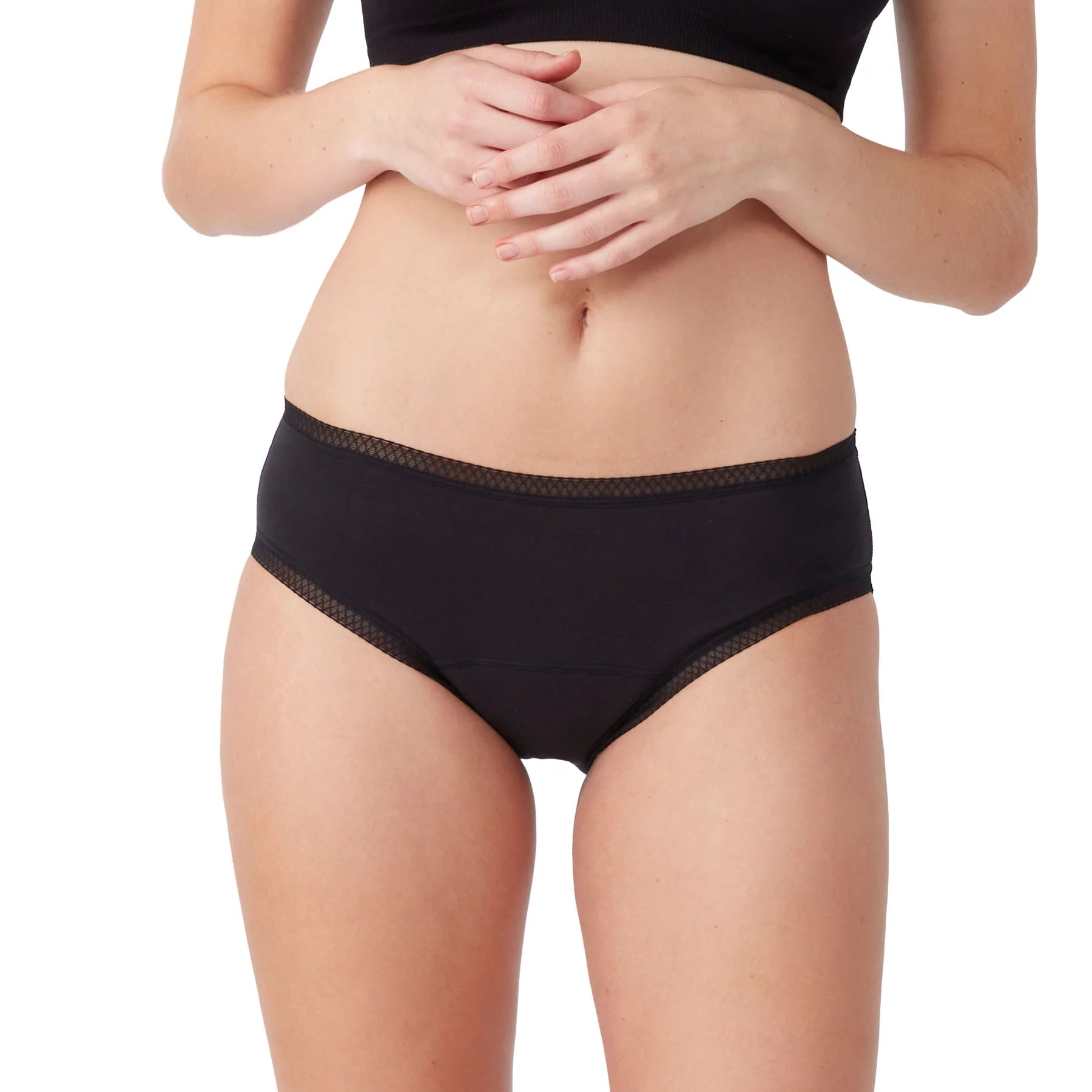 Love Luna Period Cotton Briefs in Black