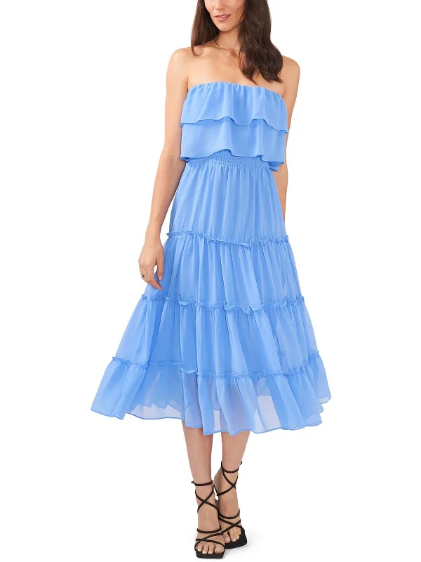 Womens Tiered Ruffle Midi Dress