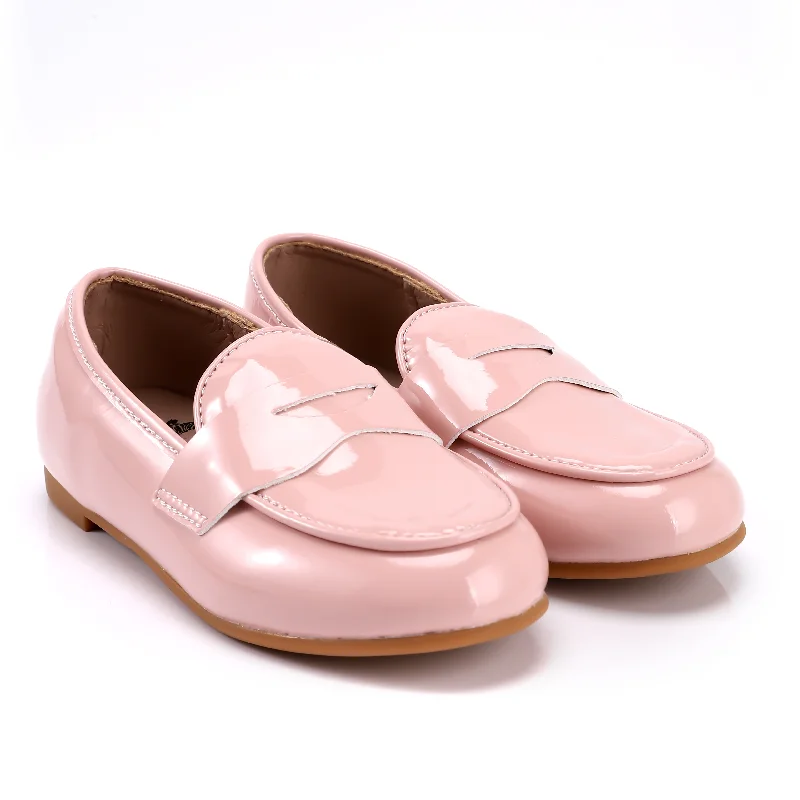 Zeebra Kids Patent Leather Penny Loafers - Ballerina Pink