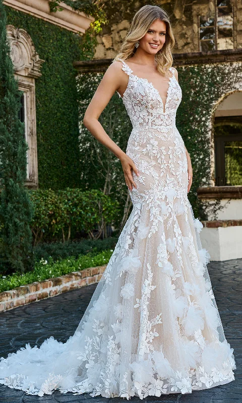 Rachel Allan RB5063 - Sleeveless Embroidered Bridal Gown