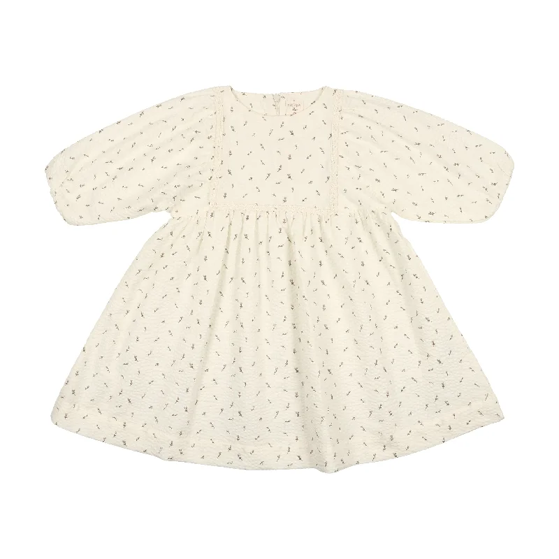 Analogie Branch Dress Three Quarter Sleeve - Cream