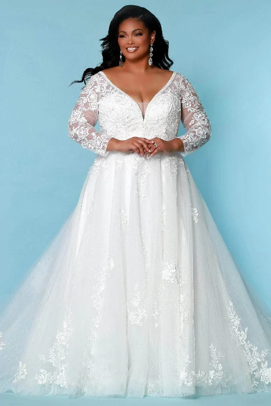 Sydney's Closet Bridal SC5275 - Long Sleeve A-line Tulle Gown