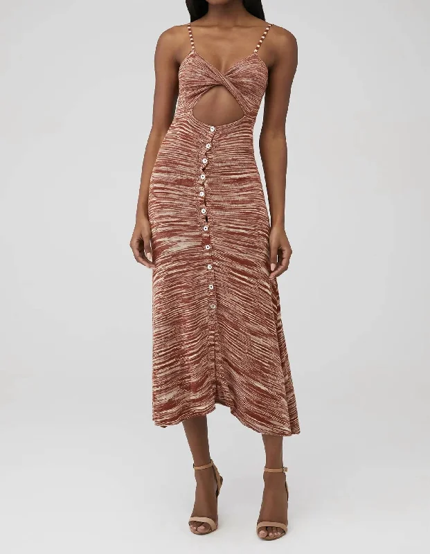 Isabela Midi Dress In Brown