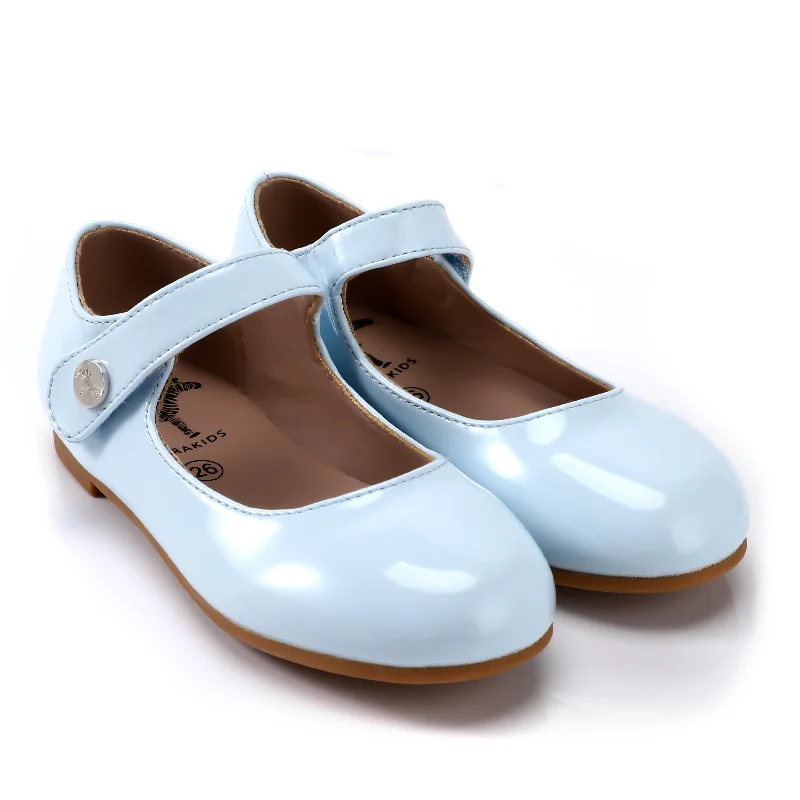 Zeebra Kids Patent Leather Mary Janes - Ice Blue