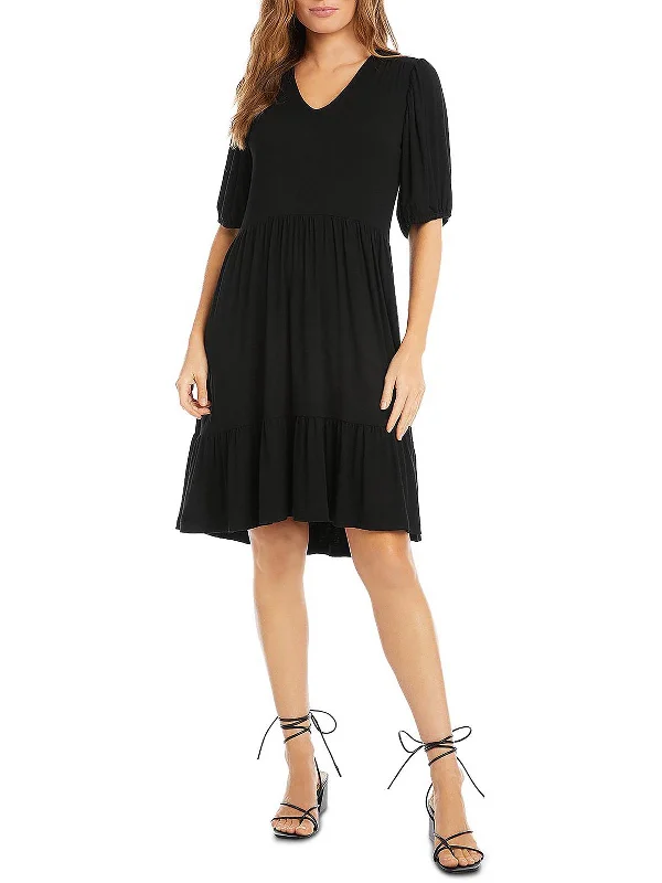 Womens Tiered Mini Fit & Flare Dress