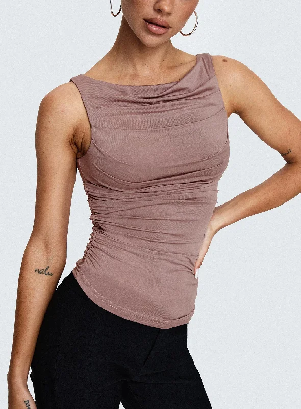 Kind To Another Ruched Top Mauve