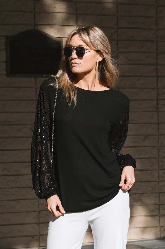 Midnight Sequin Top