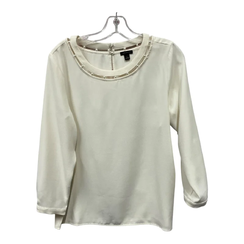 Top Ls By Ann Taylor In Ivory, Size:M