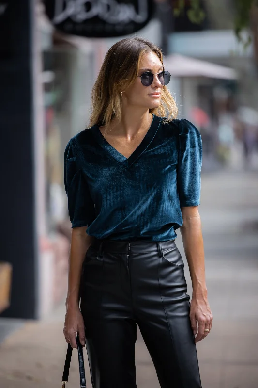 Velvet Paige Pleated Puff Sleeve Top